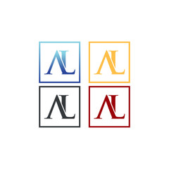 letter A and L in square logo SET vector