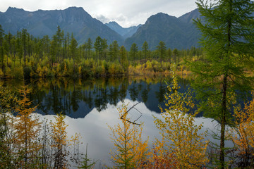 Lake at Kodar range in Eastern Siberia Transbaikalia