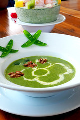 Green Pea Soup mixed with other peas.