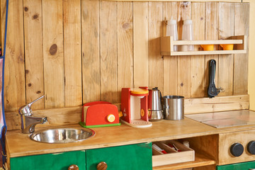 wooden kitchen toy playset play cooking