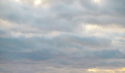 Partial clouds. Sunset