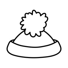 warm hat with pom pon accessory icon thick line