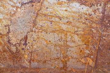 Grunge surface of a rusted sheet of metal, background, texture