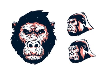 monkey face art on illustration