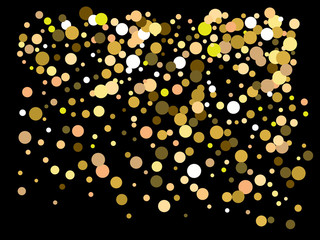 Falling golden color circles.