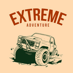 offroad 4x4 design at for mascot and cloth  - obrazy, fototapety, plakaty