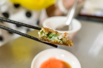 Taiwanese snacks of delicious fry oyster