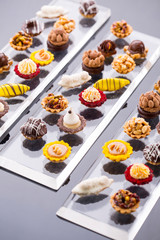 Assorted short bread cookies with different fillings