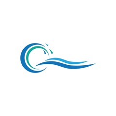 Water Wave Icon Logo Template