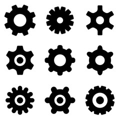Set of gear icon. symbol of setting or configuration with trendy flat line style icon for web, logo, app, UI design. isolated on white background. vector illustration eps 10