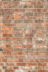 Abstract weathered stained background of brick wall texture, grungy rusty architecture wallpaper
