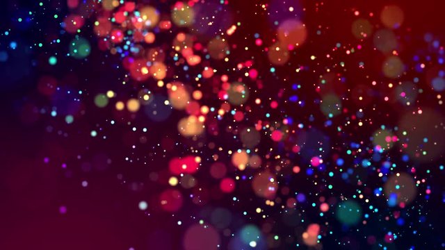glitter magic multicolor particles fly and glow in viscous liquid with amazing shining bokeh for fantastic festive background in 4k. Close-up shot with luma matte as alpha channel. 3d render