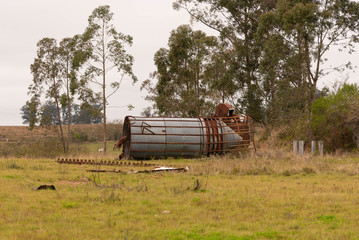 Fototapeta premium Scrap artifacts from old grain storage silos