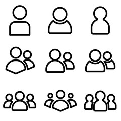  Set of User icon. symbol of business people with trendy flat style icon for web site design, logo, app, UI isolated on white background. vector illustration eps 10