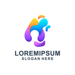 Colorful Abstract Letter A Logo Design