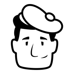 Isolated man head vector design