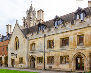 Obraz premium Cambridge University building in United Kingdom of Great Britain