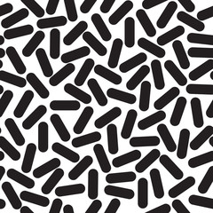 Vector seamless pattern with geometric strokes elements. Memphis geometric outline trendy modern style. 