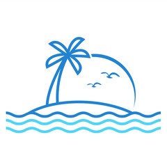 Fototapeta na wymiar View of the coastline logo concept