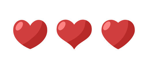 Heart vector icons. Love symbol, collection.