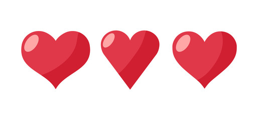 Heart vector icons. Love symbol, collection.