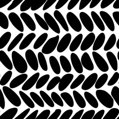 Vector seamless pattern with calligraphic brush strokes and dots. Hand drawn stripes and dash. 