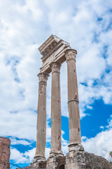 Scenic view over the ruins of the Roman Forum in Rome, Italy