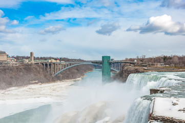 Niagara falls between United States of America and Canada.