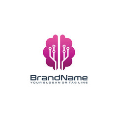 modern technology brain logo