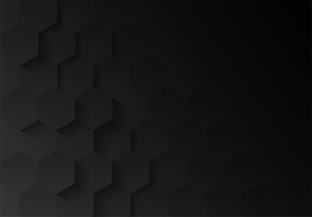 Obraz premium Abstract. Embossed Hexagon, honeycomb black background ,light and shadow. modern background. Vector.