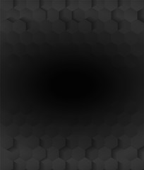 Abstract. Embossed Hexagon, honeycomb black background ,light and shadow. modern background. Vector.