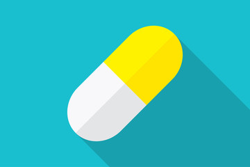 風邪やインフルエンザに治療薬 薬剤 薬のイラスト Medicine for influenza, tamiflu Oseltamivir