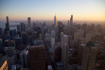 Fototapeta premium Centrum Chicago wieczorem