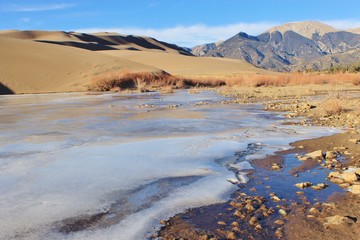 Sand dunes in winter