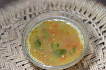 Traditional Indian soup with Lemon and lentils