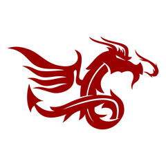 Dragon Wing Logo Design Mascot Template Vector Isolated
