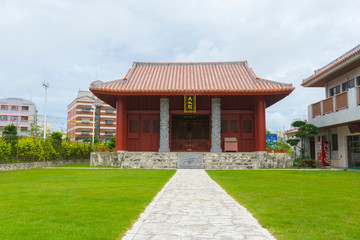 Shiseibyo shrine and blue sky in Naha, Okinawa, Japan