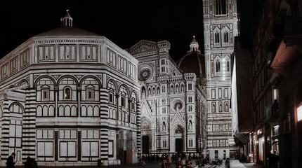 Baptistery and Cathedral at night, Florence