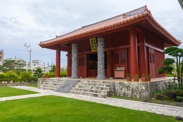 Shiseibyo shrine and blue sky in Naha, Okinawa, Japan