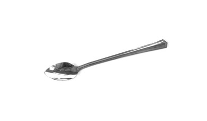 Spoon and fork on a white background