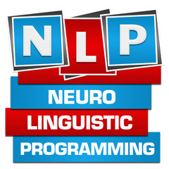 NLP - Neuro Linguistic Programming Red Blue Blocks Bottom Text 