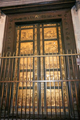 Gates of Paradise in the Baptistry of Florence at Night