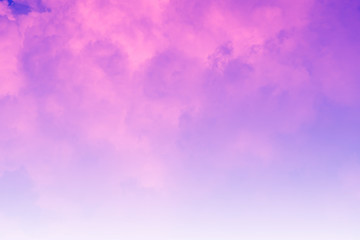 Beautiful sky and clouds in soft pastel color.Soft cloud in the sky background colorful pastel  pink tone.