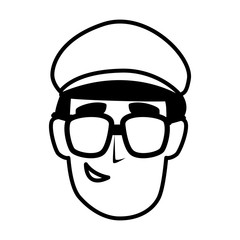 Isolated man head vector design