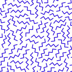 Vector seamless pattern with geometric strokes elements. Memphis geometric outline trendy modern style.  © Daria
