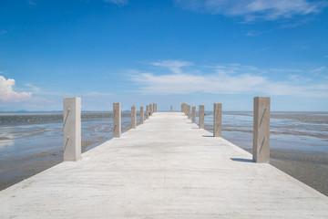 Bridge to the sea with blue sky