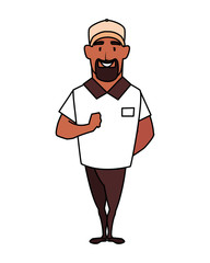 Isolated delivery driver person vector design