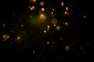 Blur bokeh of light on black