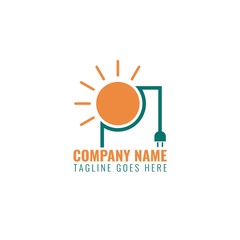 Simple solar energy design logo company