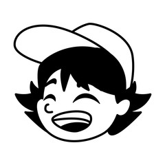 Isolated boy cartoon head vector design